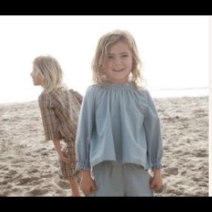 Doen kids cocoa top in pond, size 4-5